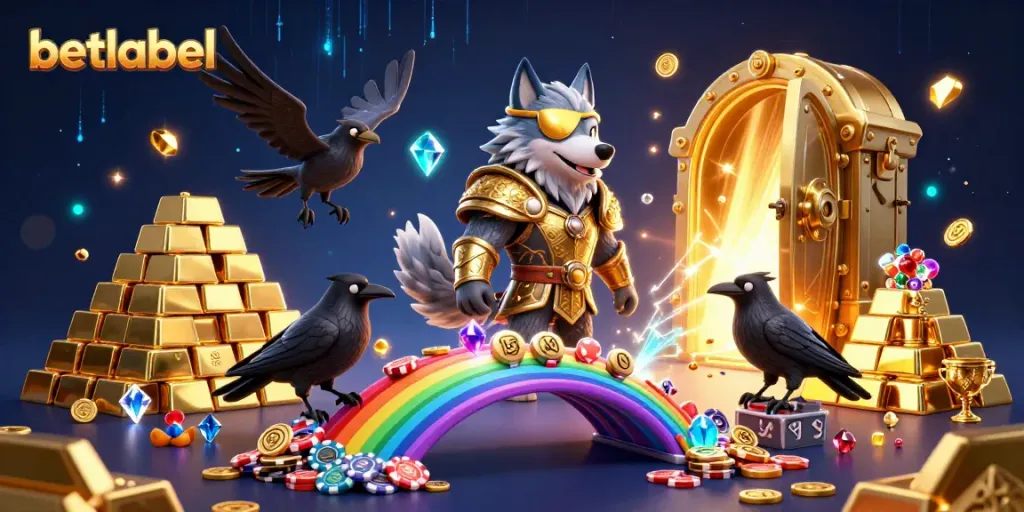 Experience thrilling action at betlabel with Norse-themed casino illustration depicting fortune and adventure.
